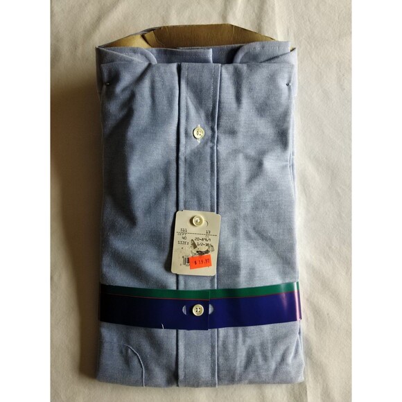 Vtg Woodward Dayton Single Needle Tailoring Blue Oxford Shirt 16.5/38 USA 1980s - Picture 4 of 13